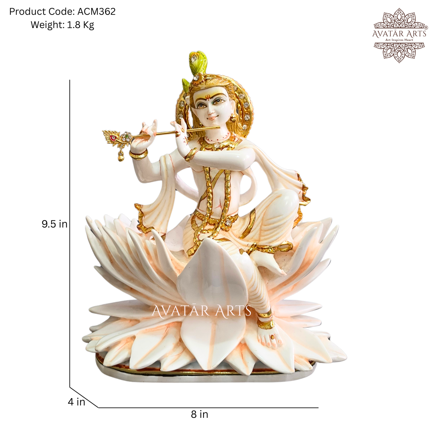 Cilture Marble Statue of Lord Krishna