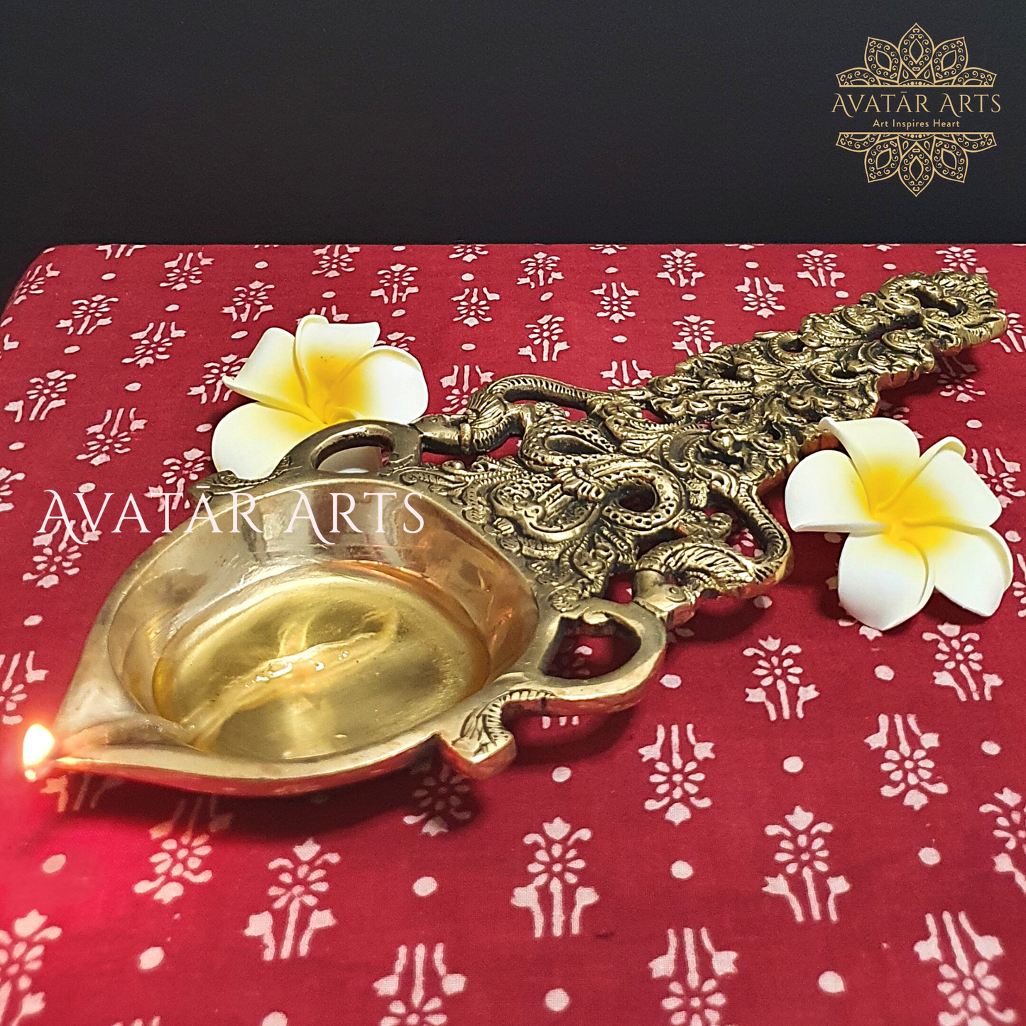 Brass Decorative Aarti Cum Camphor Diya