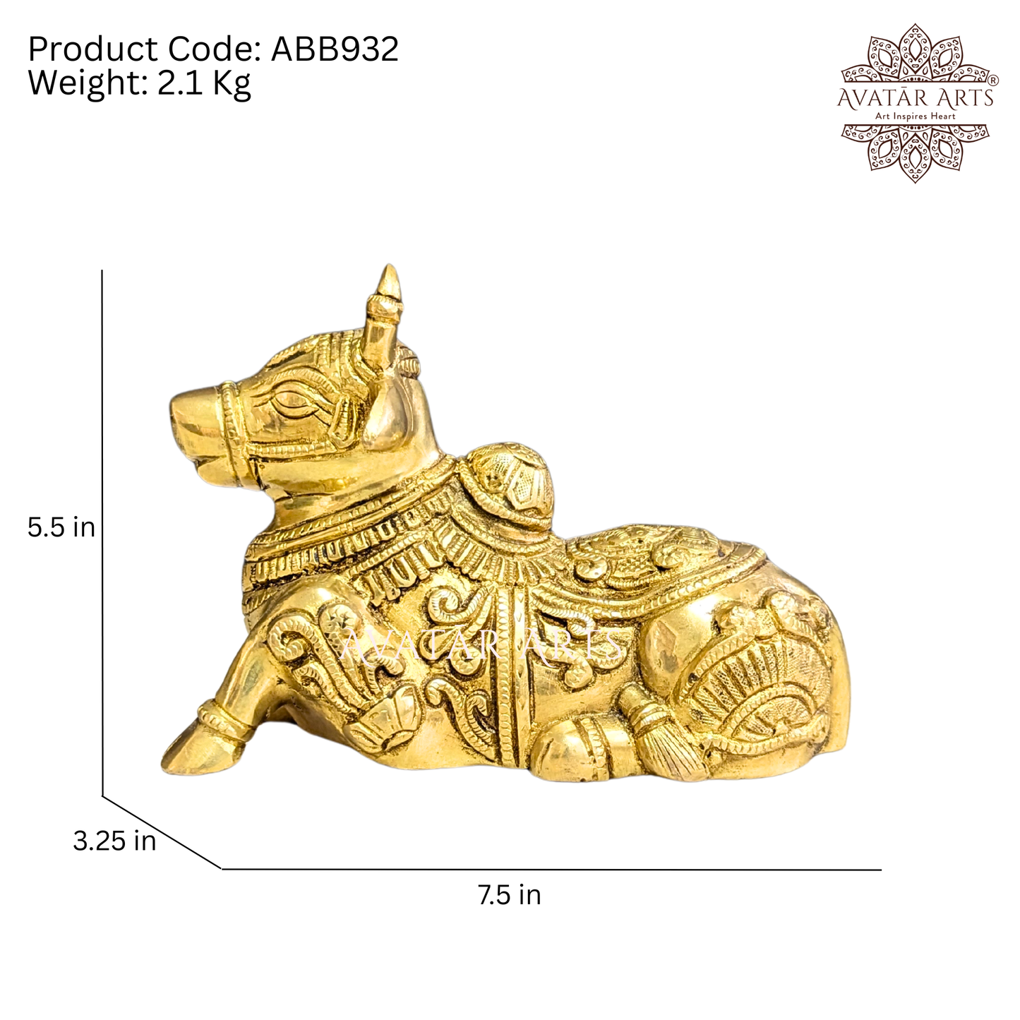 Nandi Statue in Brass
