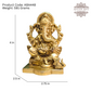 Brass Lord Ganesha Seated On Peeta