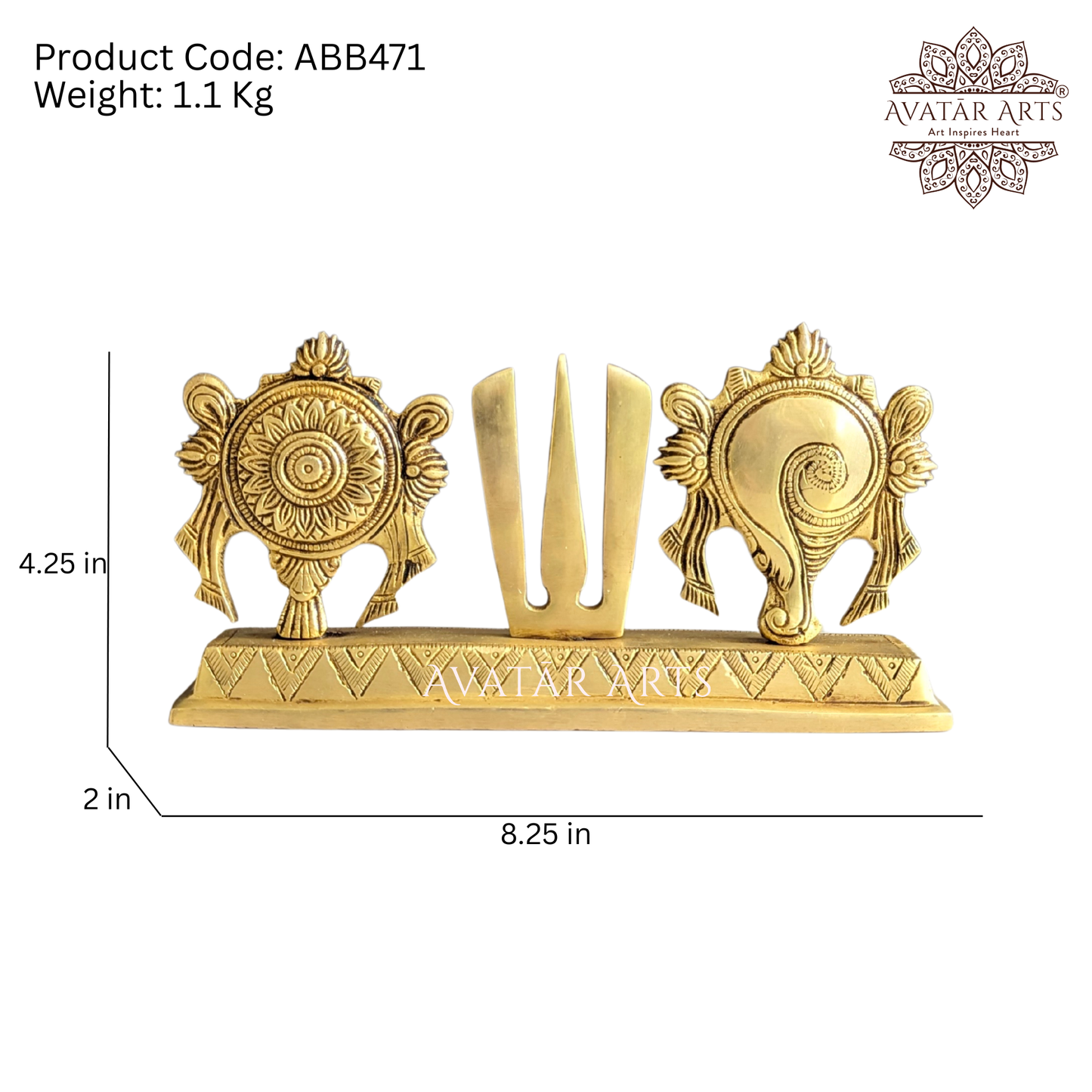 Brass Shankh Chakra Namam / Balaji