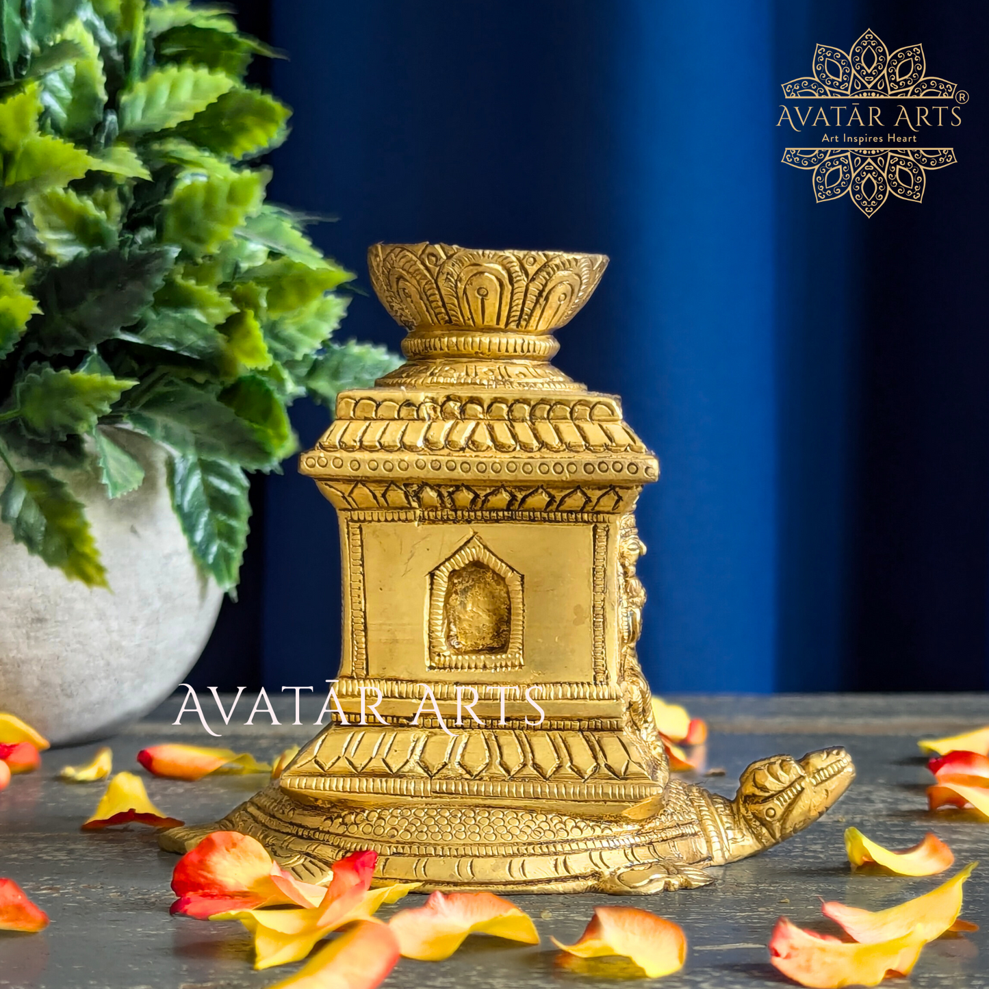 Shaligram Turtle Tulsi Incense Holder / Agarbatti Stand