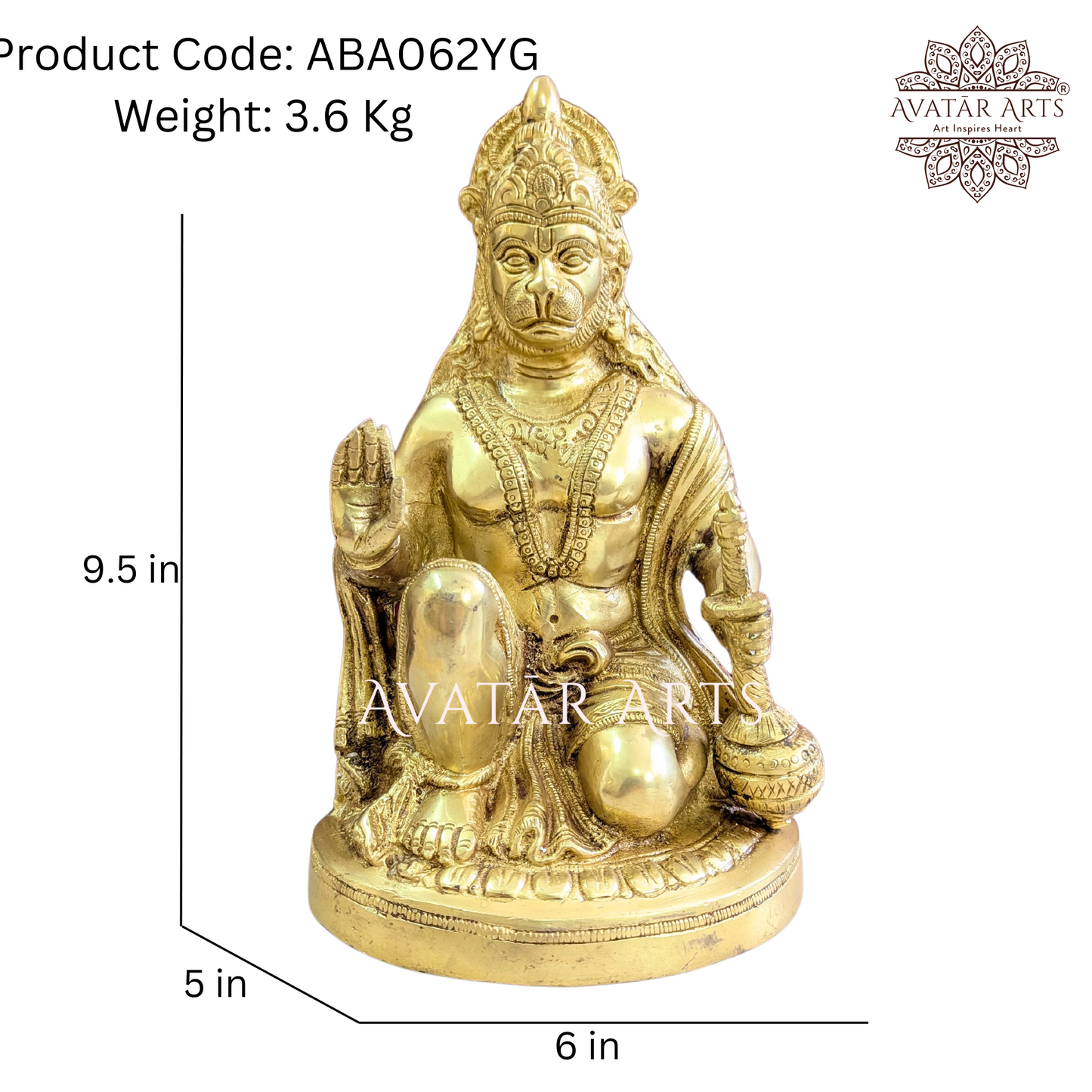 Brass Lord Hanuman in Brass