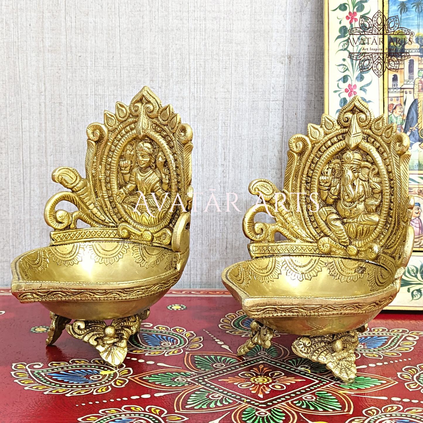 Brass Ganesh Lakshmi Diya