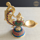 Brass Peacock Oil Lamps