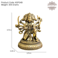 Size guide of 4.75 Inch Brass Panchamukhi Lord Hanuman Statue with detailed dimensions