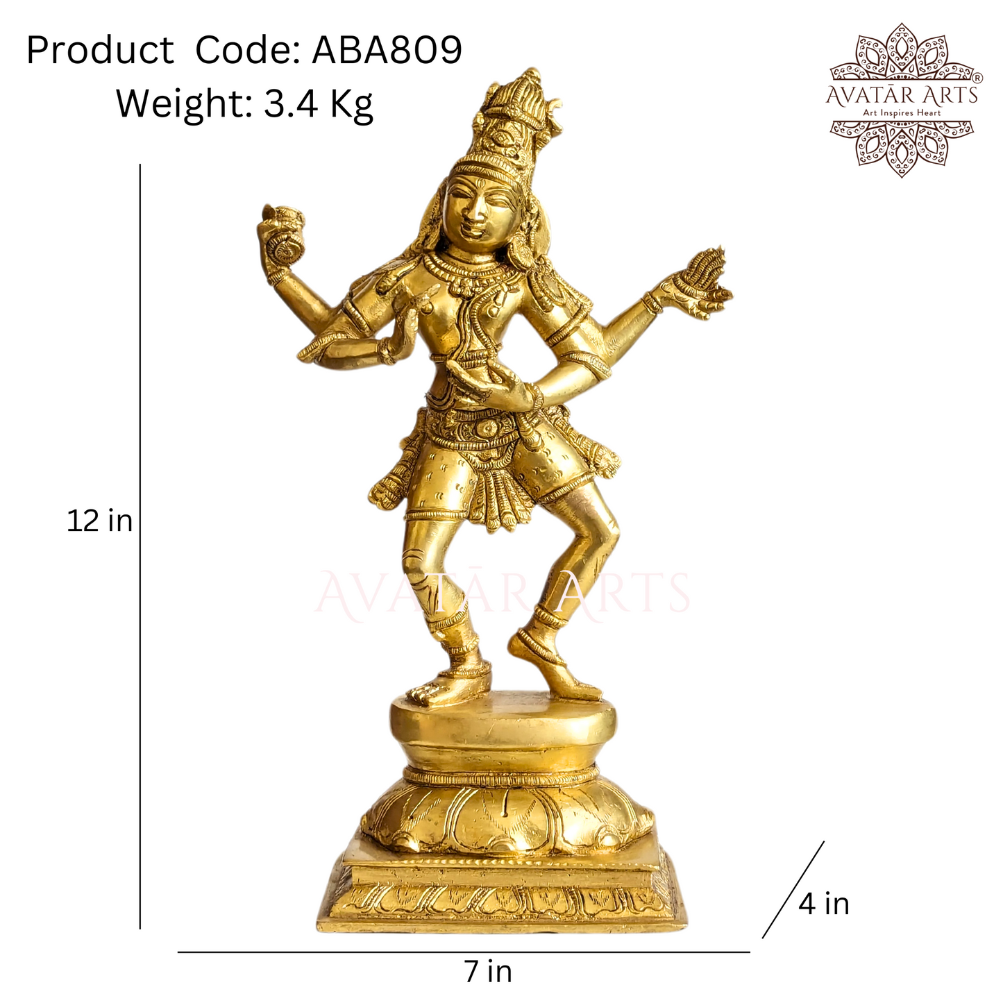 Dancing Shiva Idol in Brass