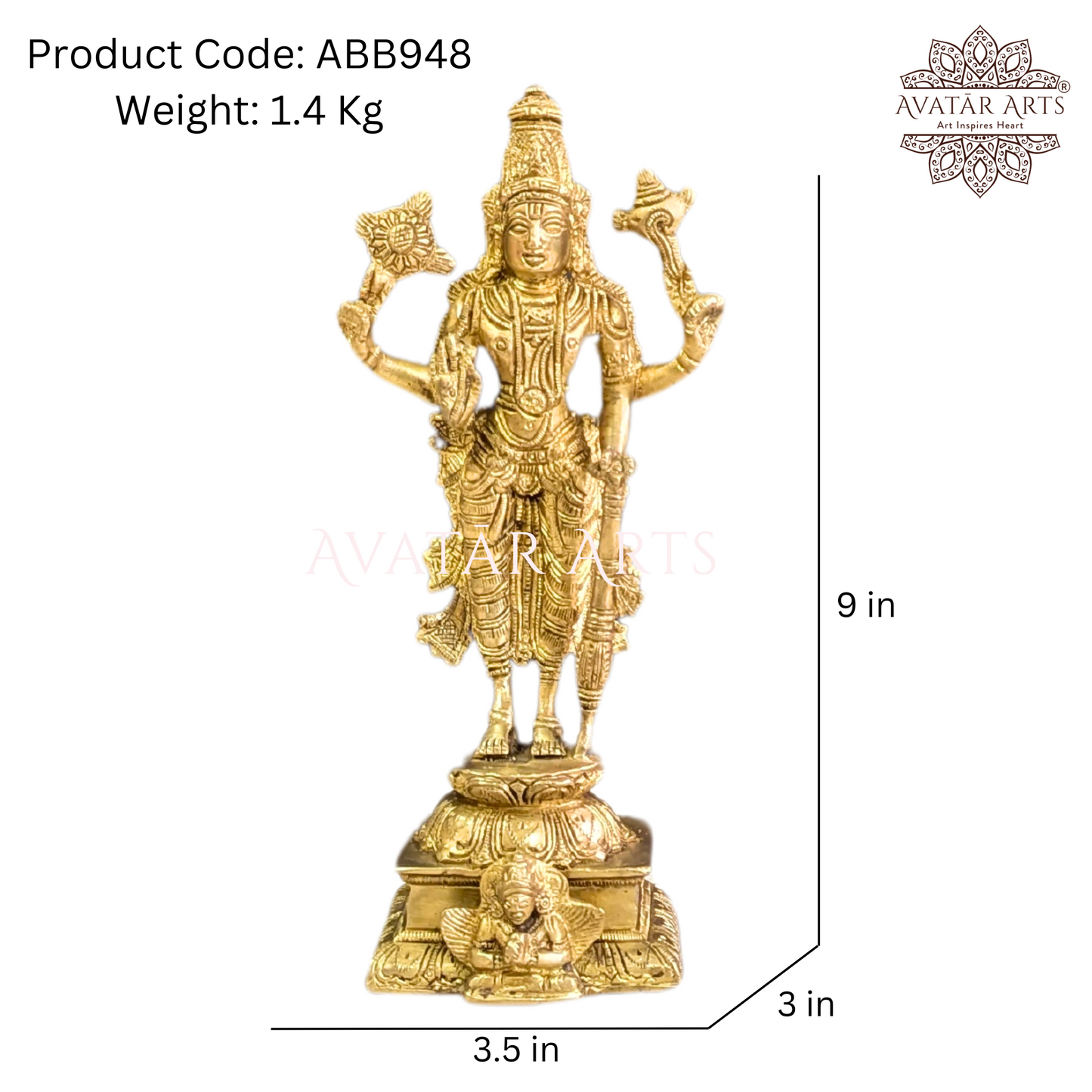 Lord Vishnu Idol for Daily Pooja in Brass