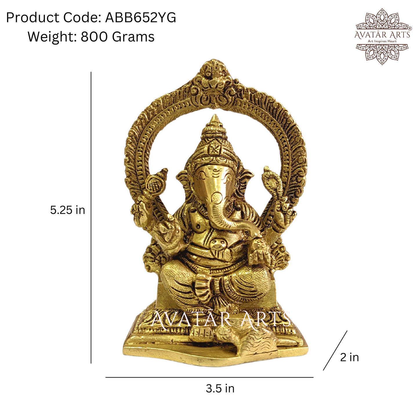 Ganesha Idol in Brass for Home Temple