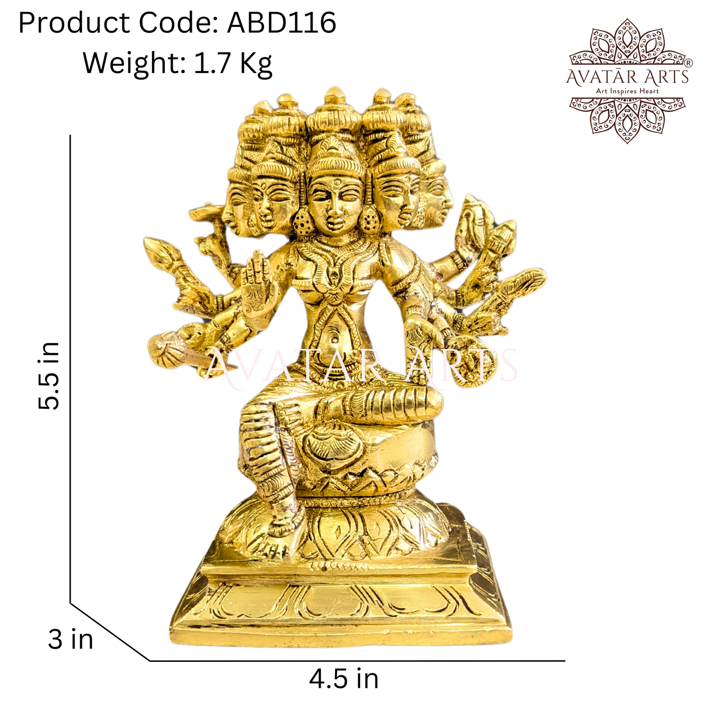 Brass Goddess Gayatri