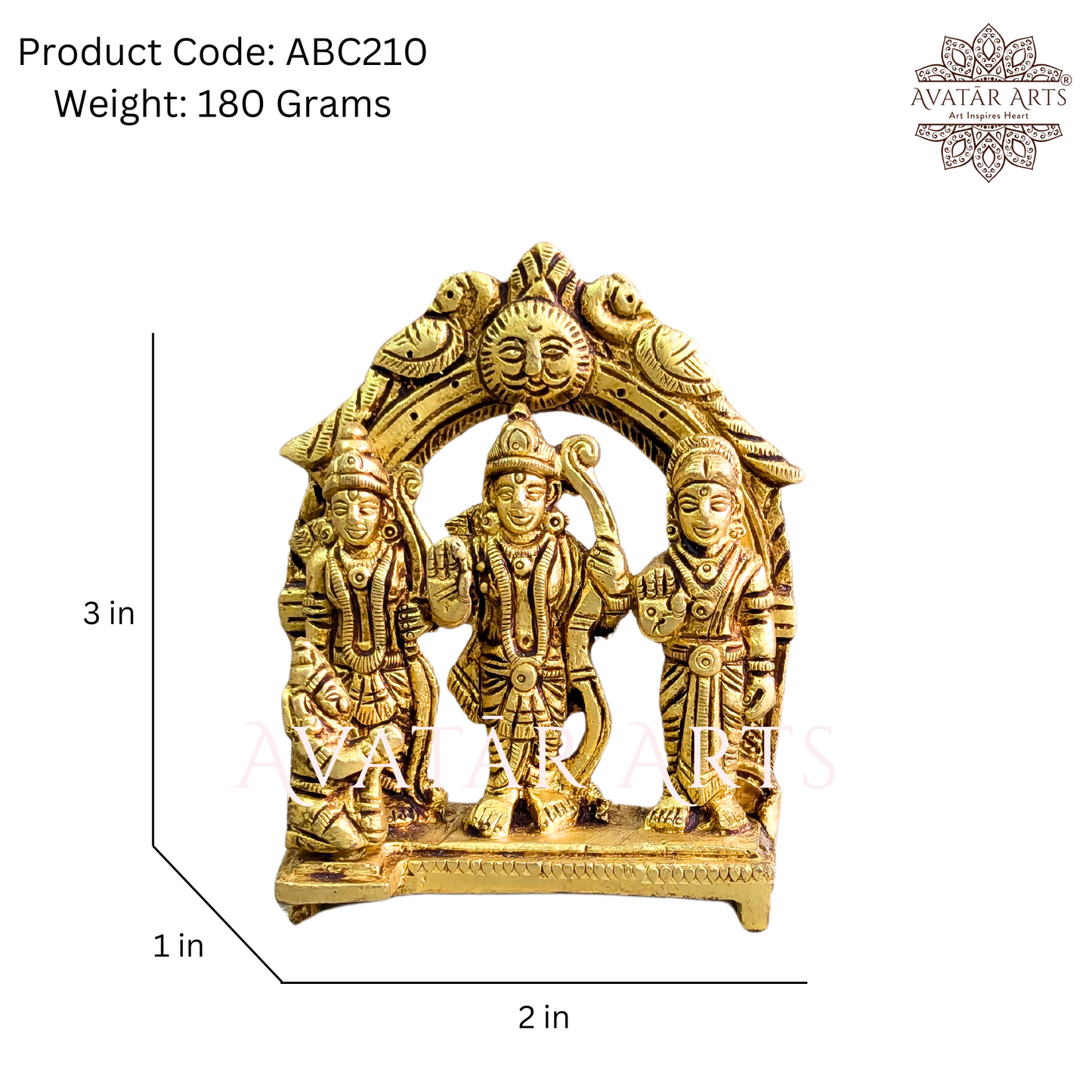 Miniature idol of Shree Ram Darbaar in Brass