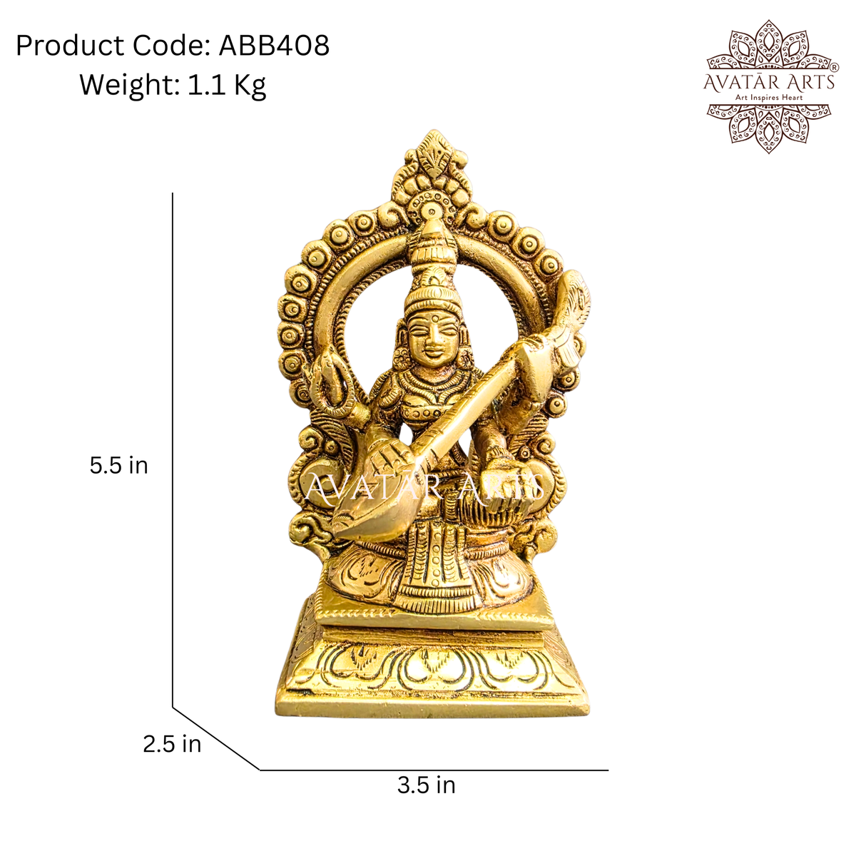 Brass Goddess Saraswati