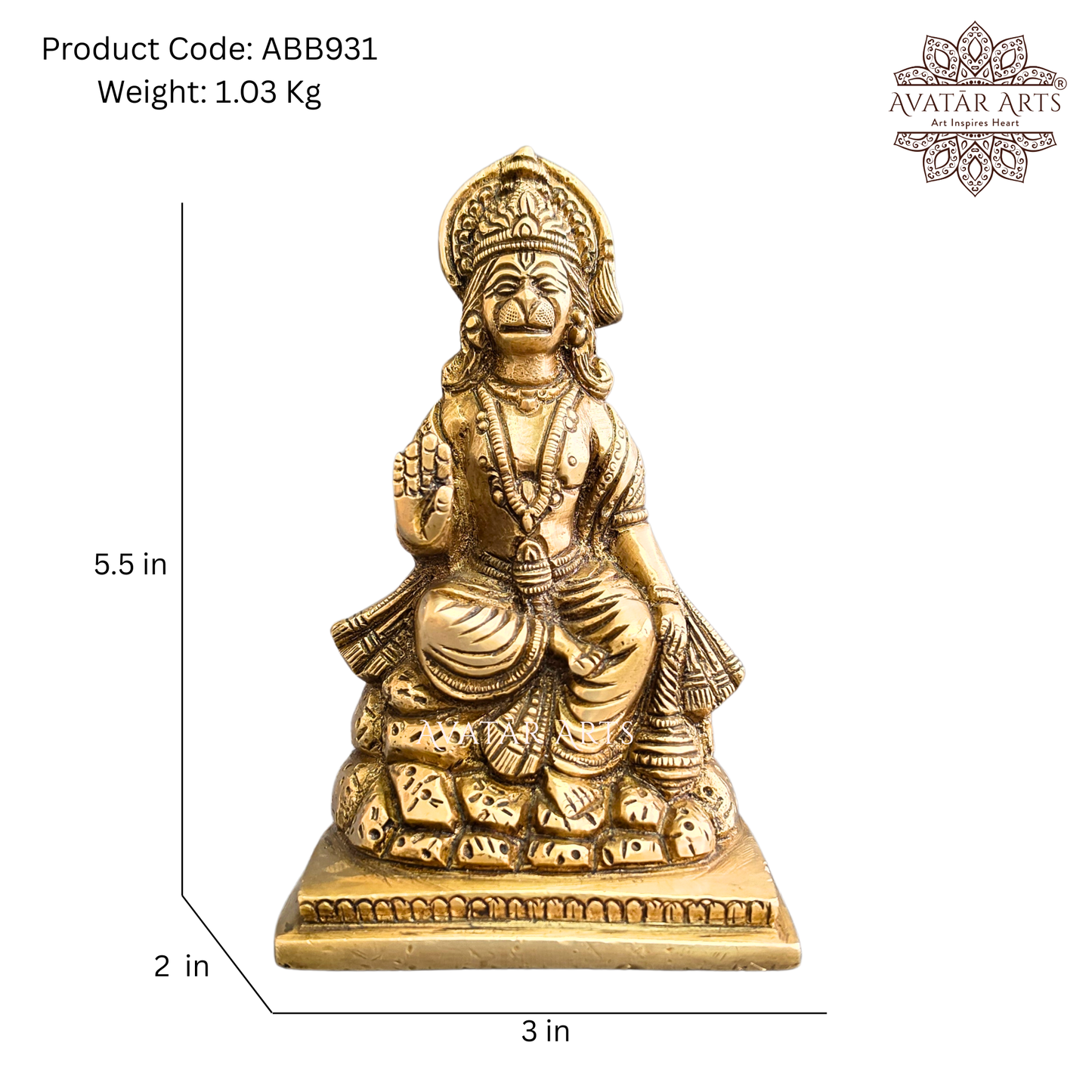 Lord Hanuman Statue In Brass