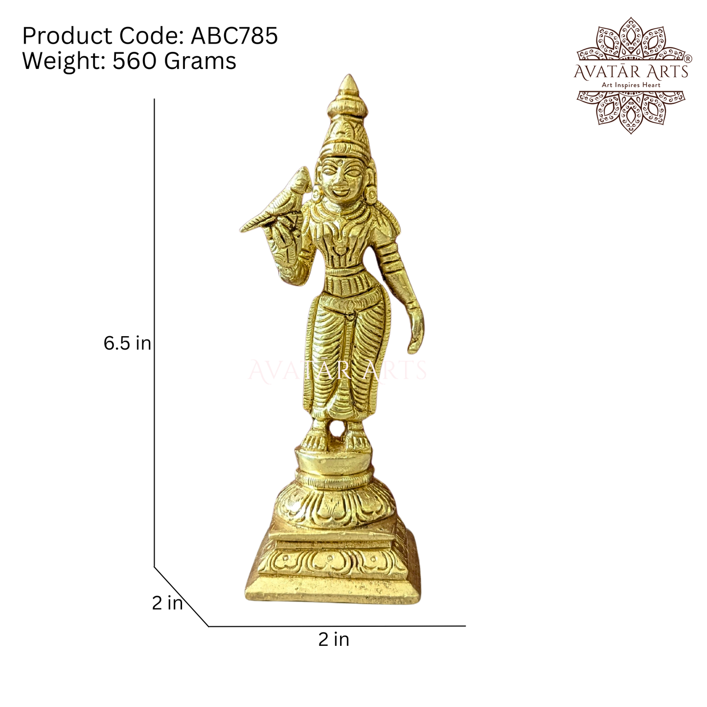 Brass Goddess Meenakshi