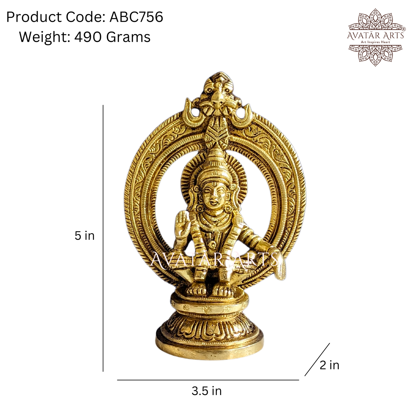 Ayyappa Swamy Statue in Brass