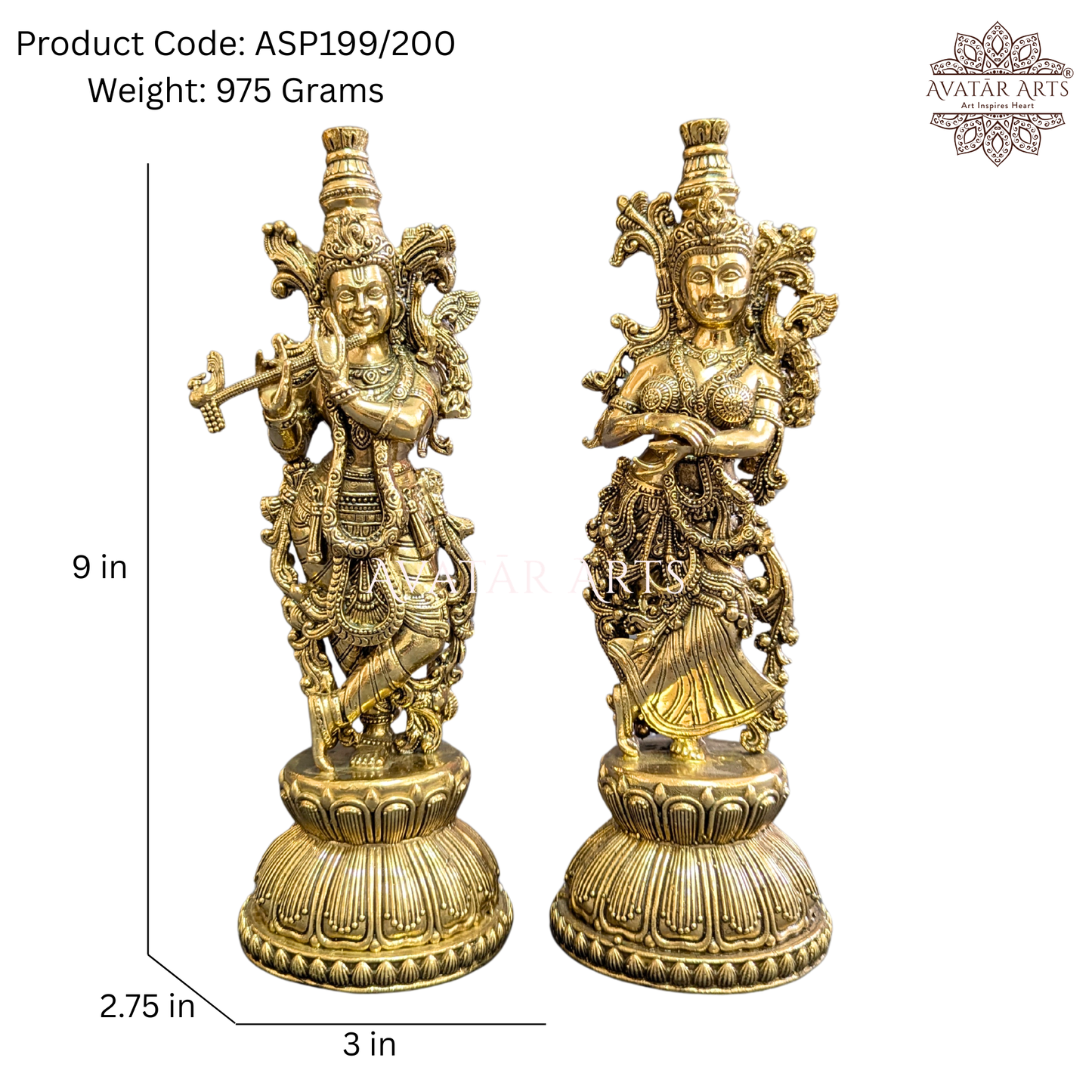Brass Shree Radha Krishna