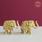 Brass Uptrunk Elephant Pair