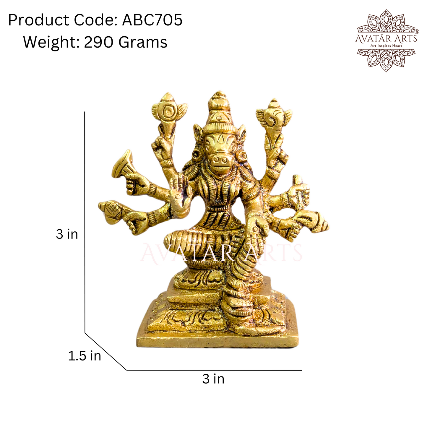 Goddess Varahi statue in Brass