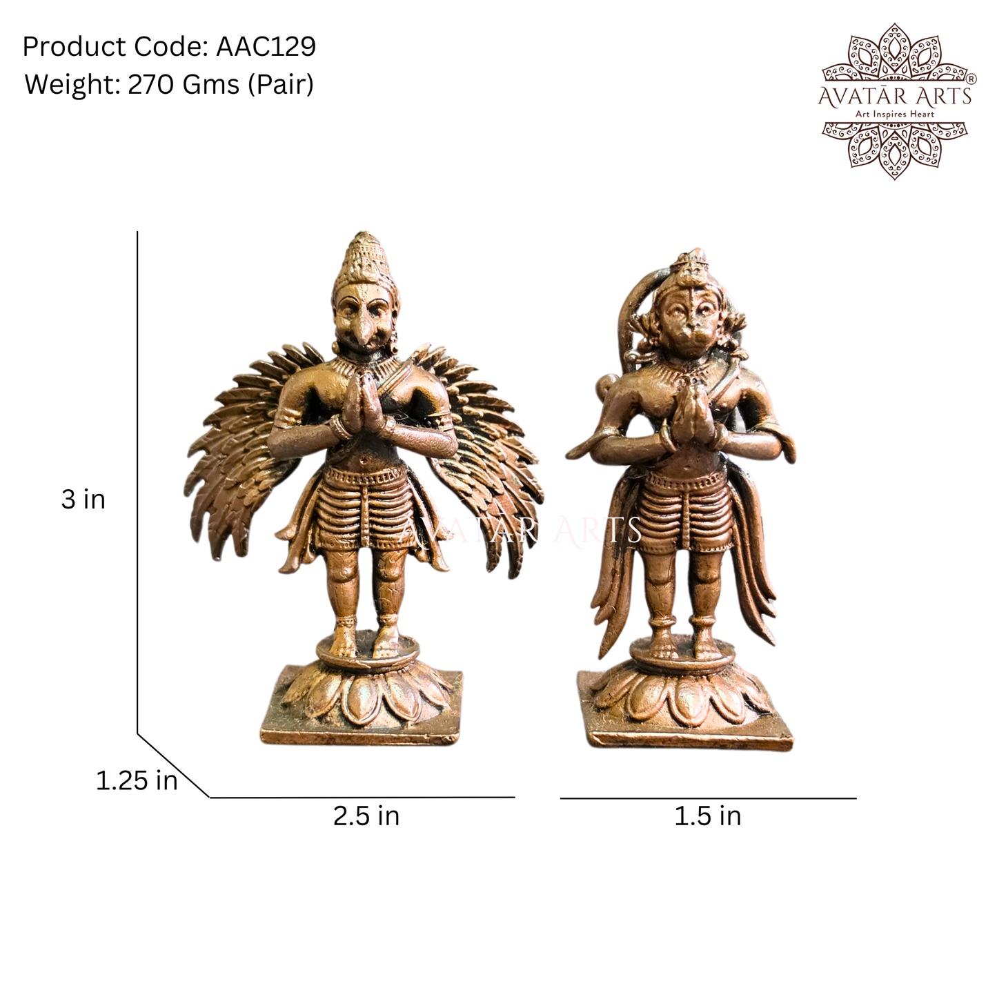 Lord Garuda and Hanuman in Copper