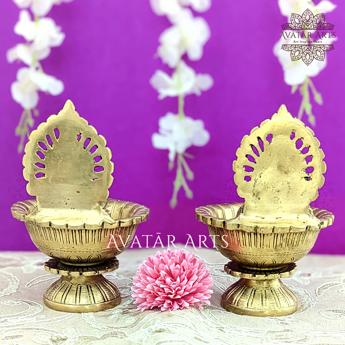 Ganesh Lakshmi Diya In Brass