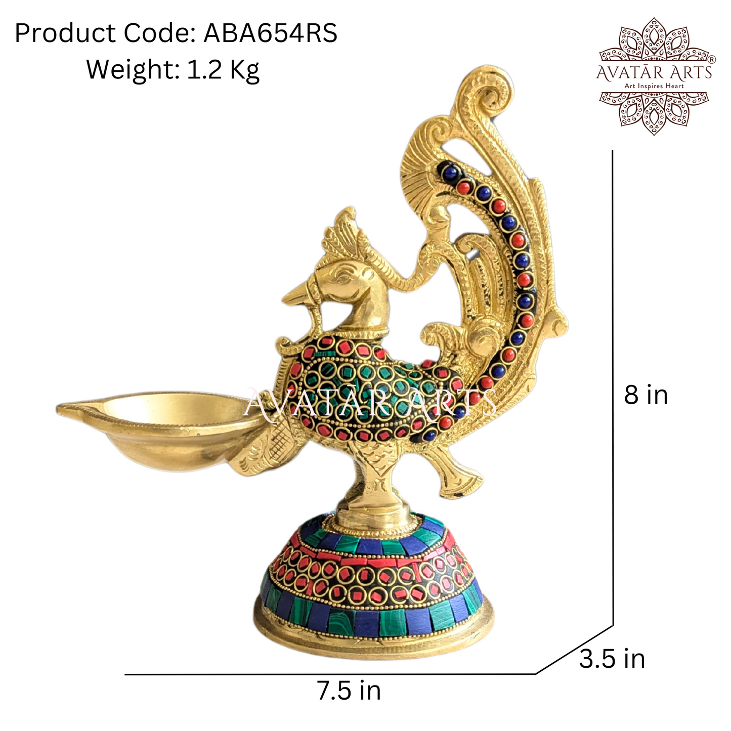 Brass Peacock Oil Lamps