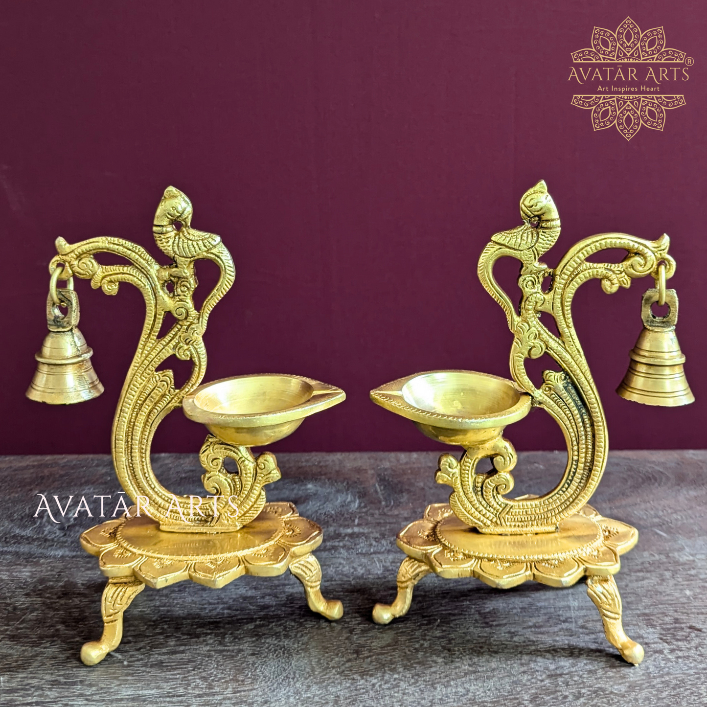 Oil Lamps with Parrot and Bell