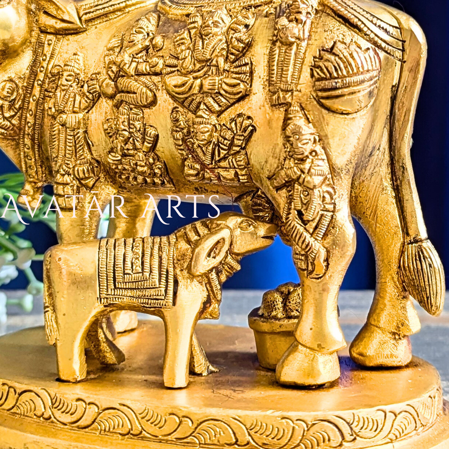 Cow and Calf  Statue in Brass