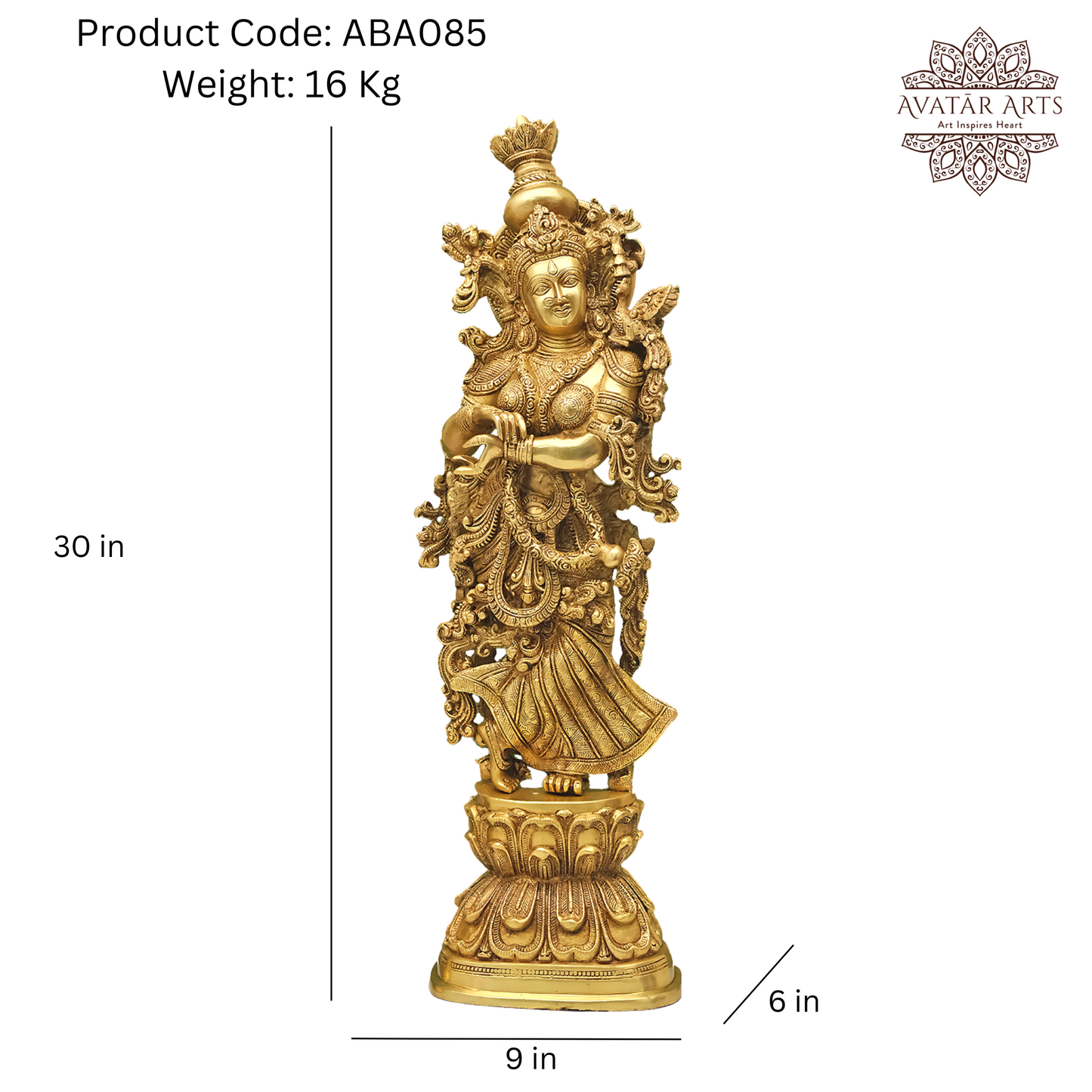 Shree Radha-Krishna Statue In Brass