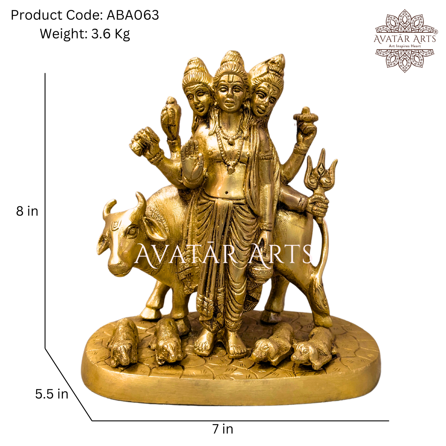 Dattatreya Statue in Brass