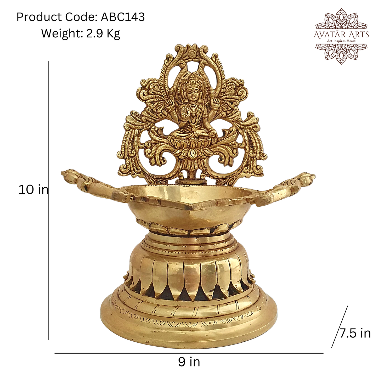 Brass Ganesh Lakshmi Oil Lamp