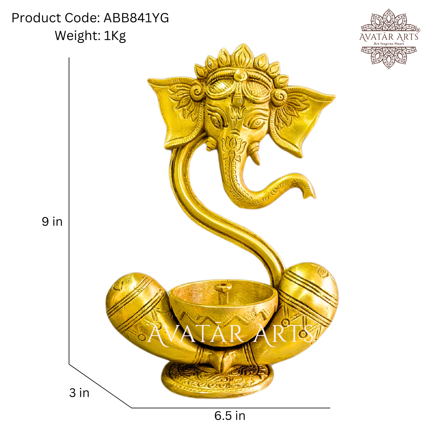 Brass Ganesha Diya