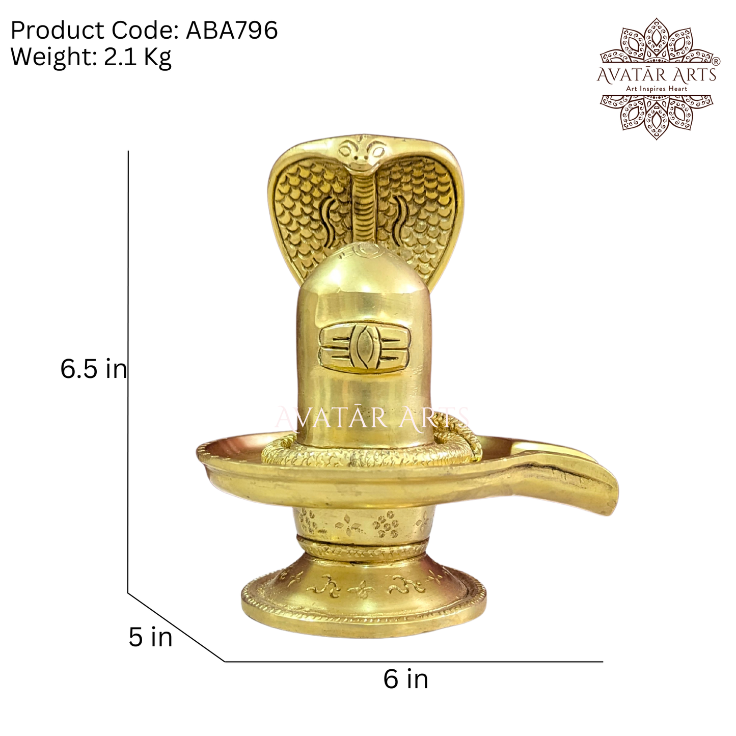Brass Shivling with Nandi and Trishul (Set of 3)
