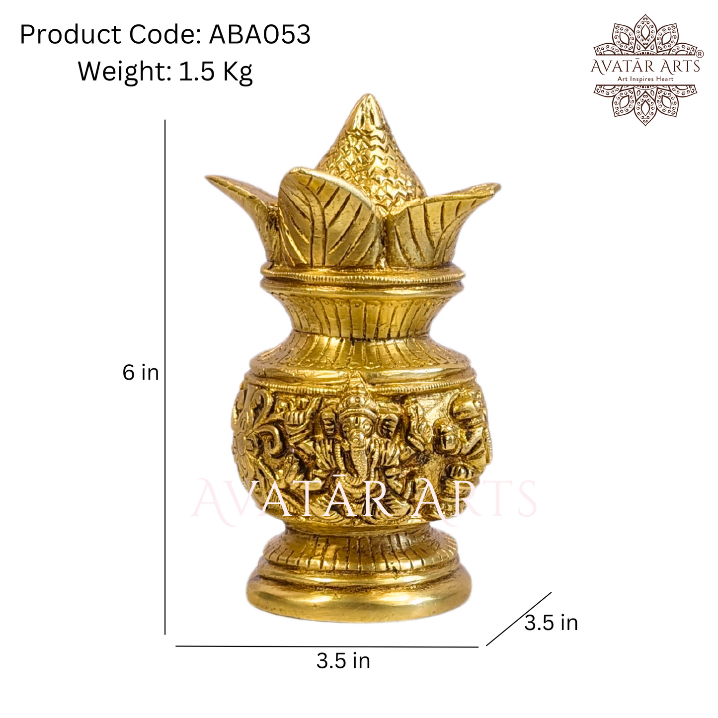 Brass Kalash for Home/Festival Decor