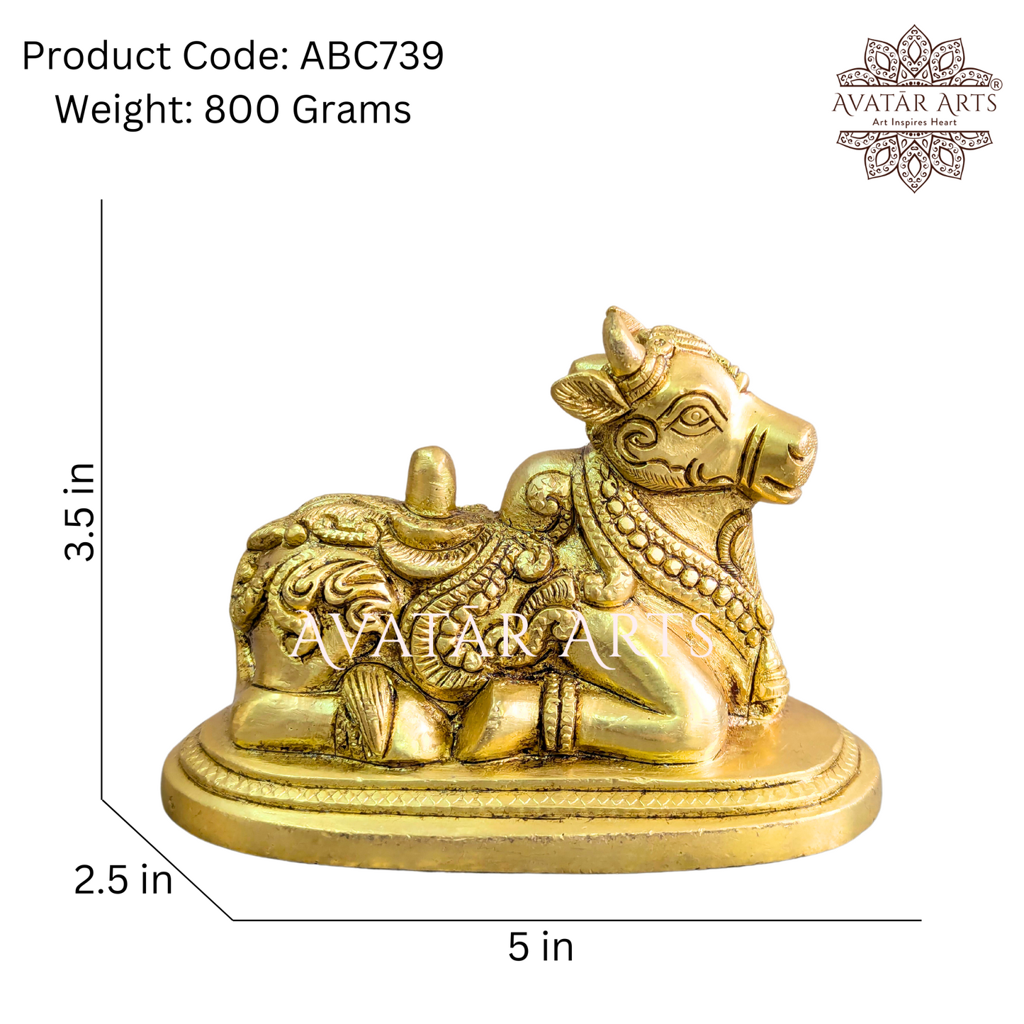 Brass Lord Nandi with Shivling