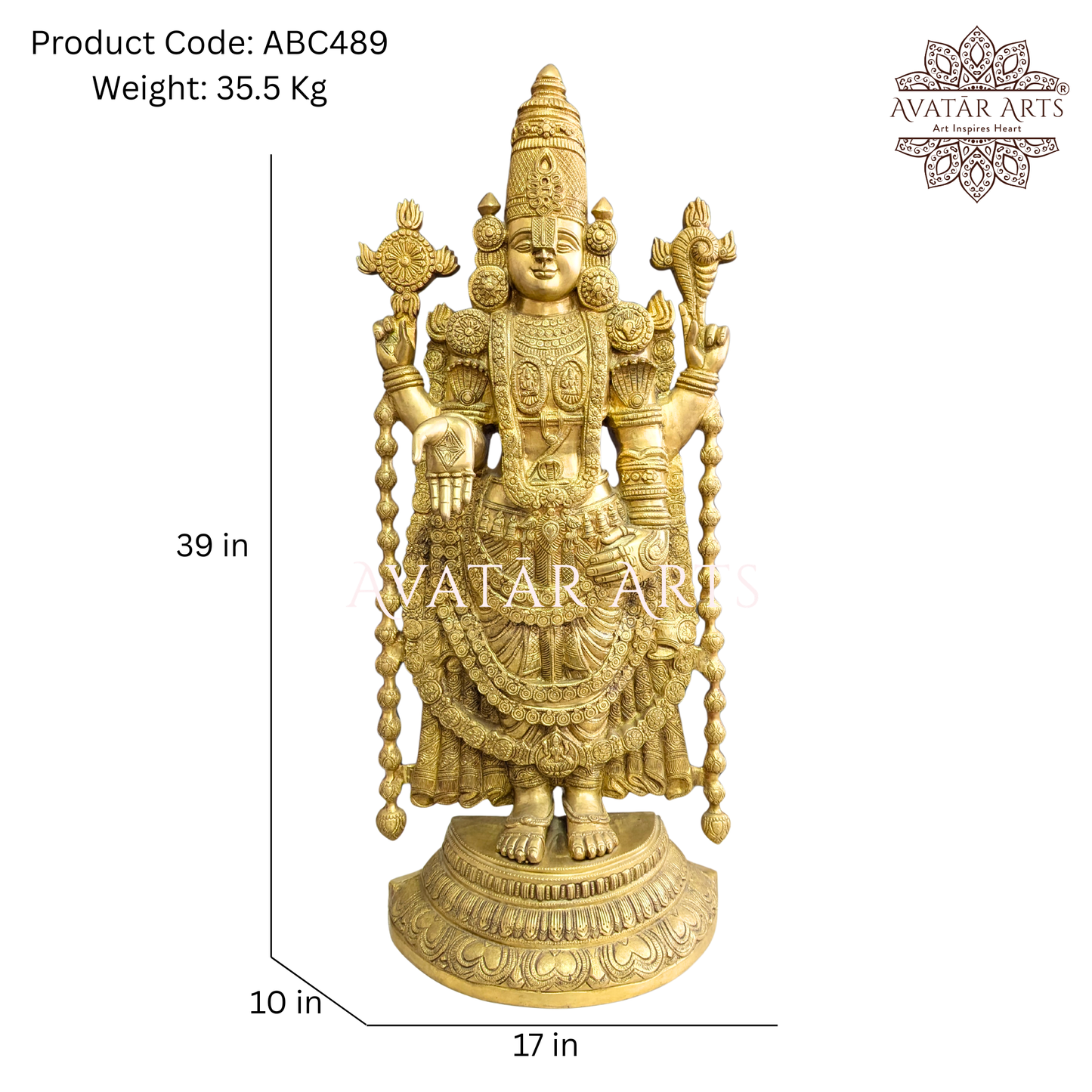 Brass Venkateshwara Swamy Balaji idol