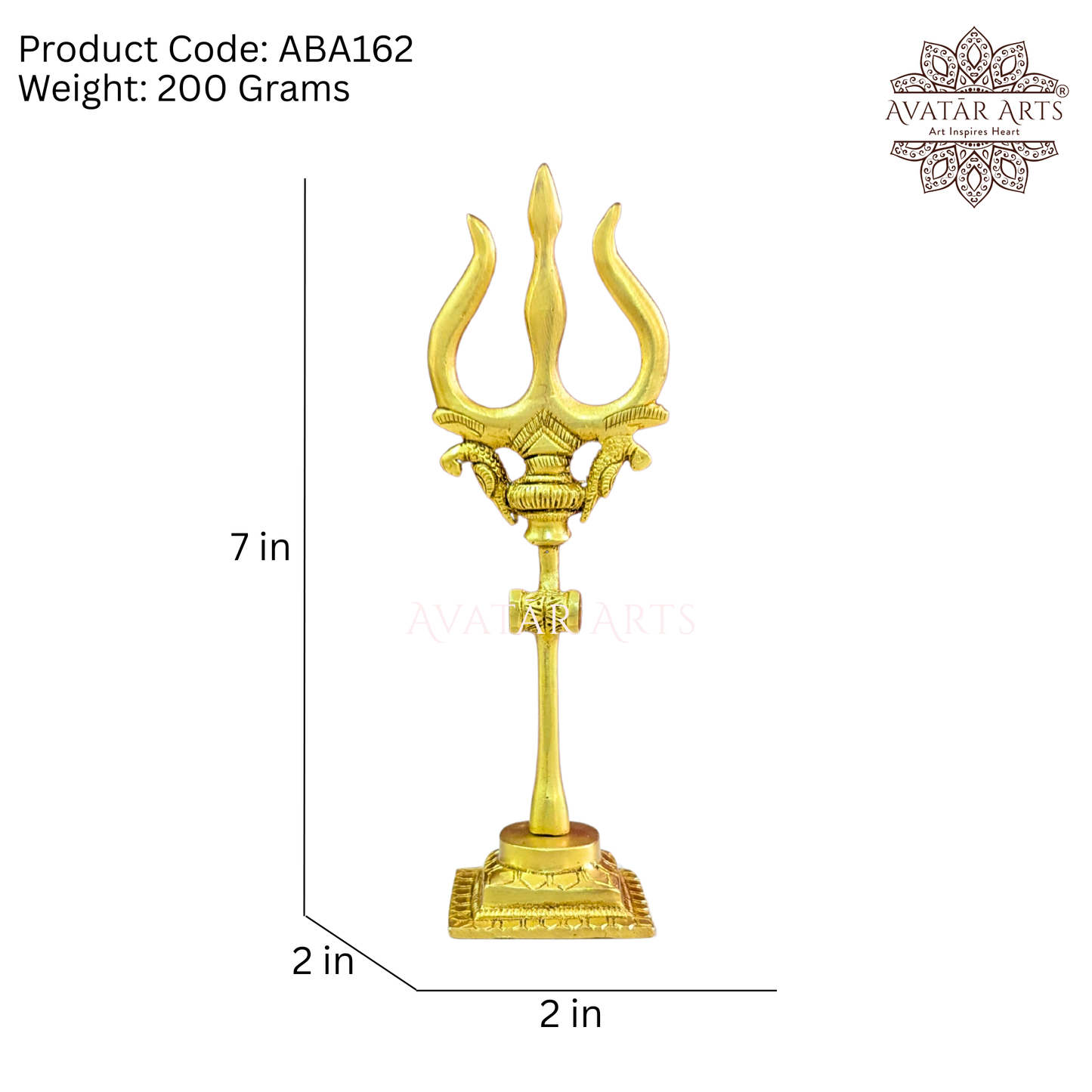 Brass Shivling with Nandi and Trishul (Set of 3)