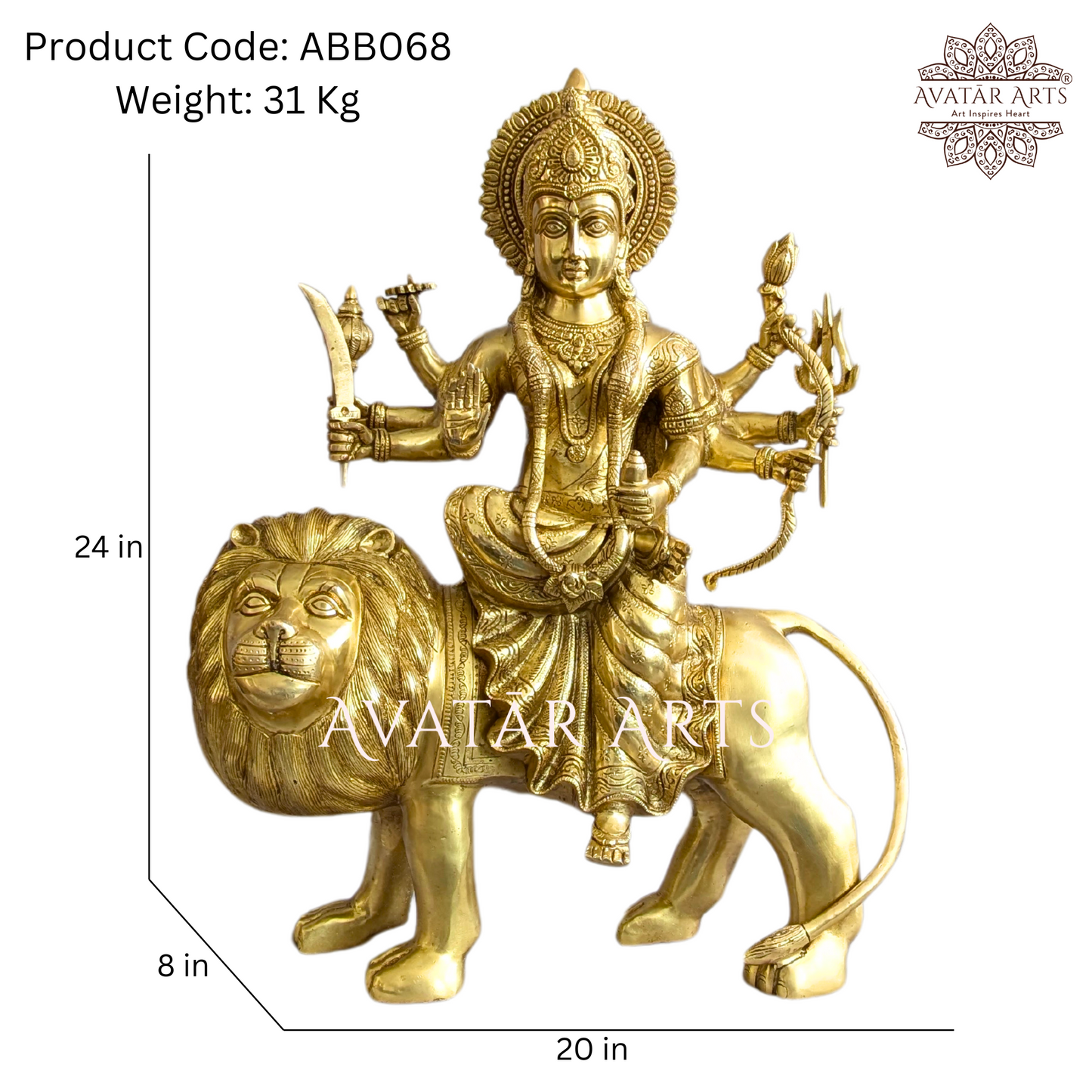 Durga Statue in Brass