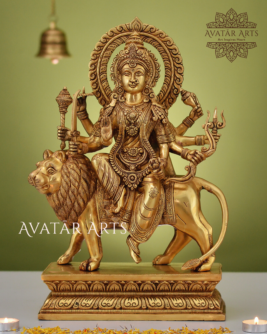 Brass Goddess Durga Statue