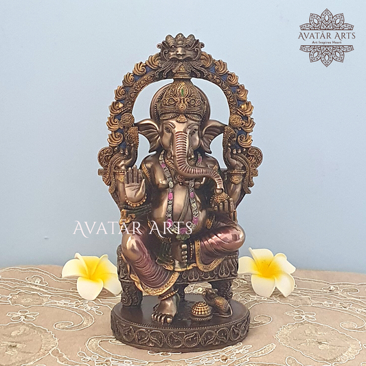 Lord Ganesha Statue With Temple Arch