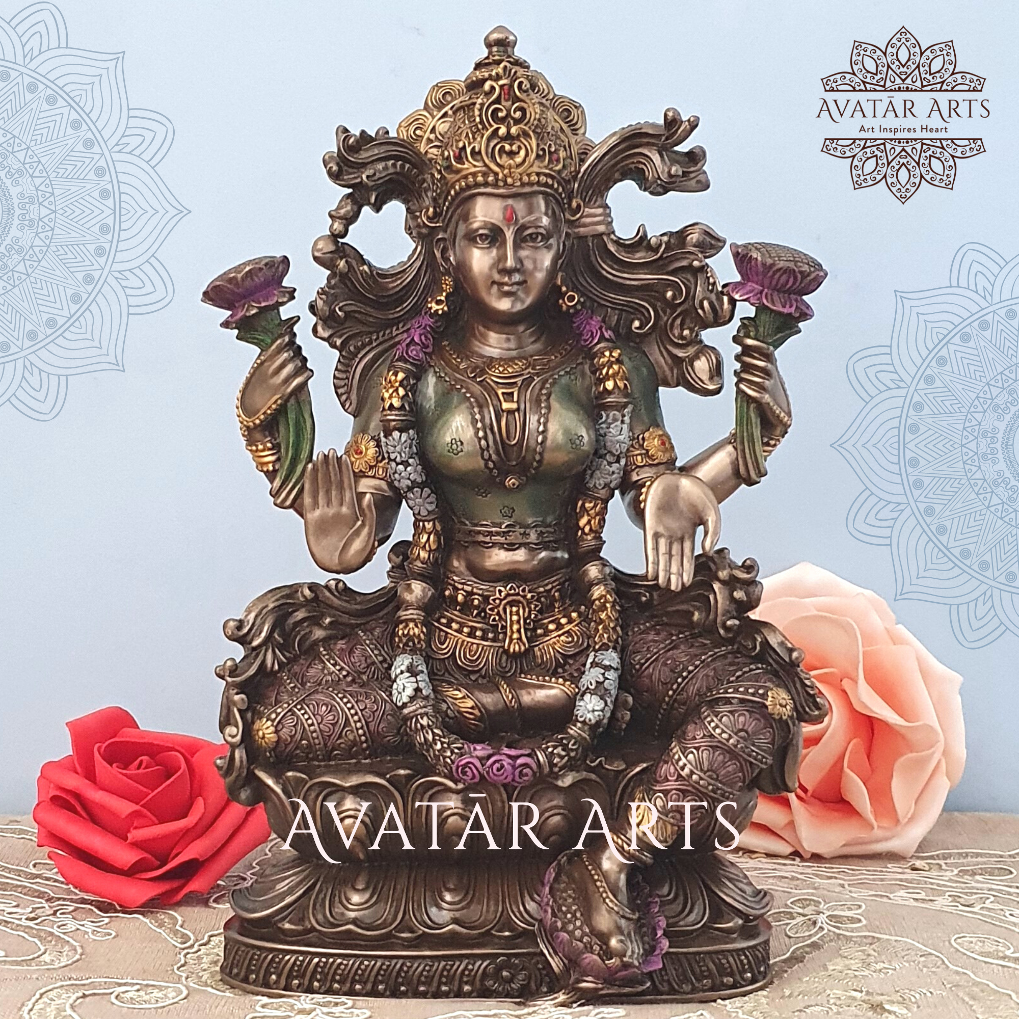 Goddess Lakshmi Divine Abundance: Wooden Artwork for Sale – MeMeraki