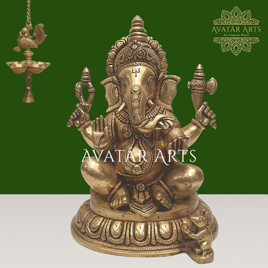 Lord Ganesha Idol In Brass For Home temple