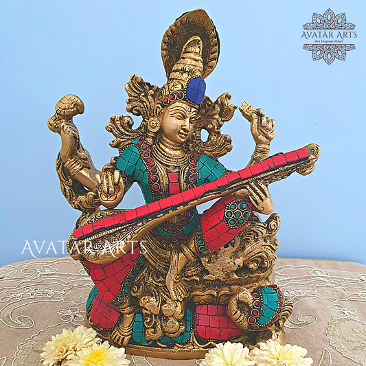 Brass Goddess Saraswati