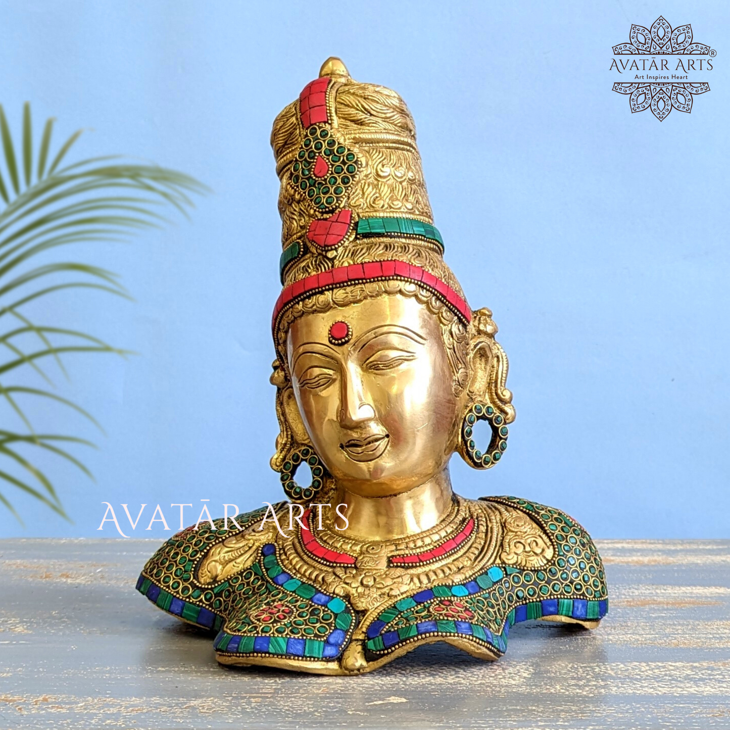 Brass Parvati Bust For Home Decor