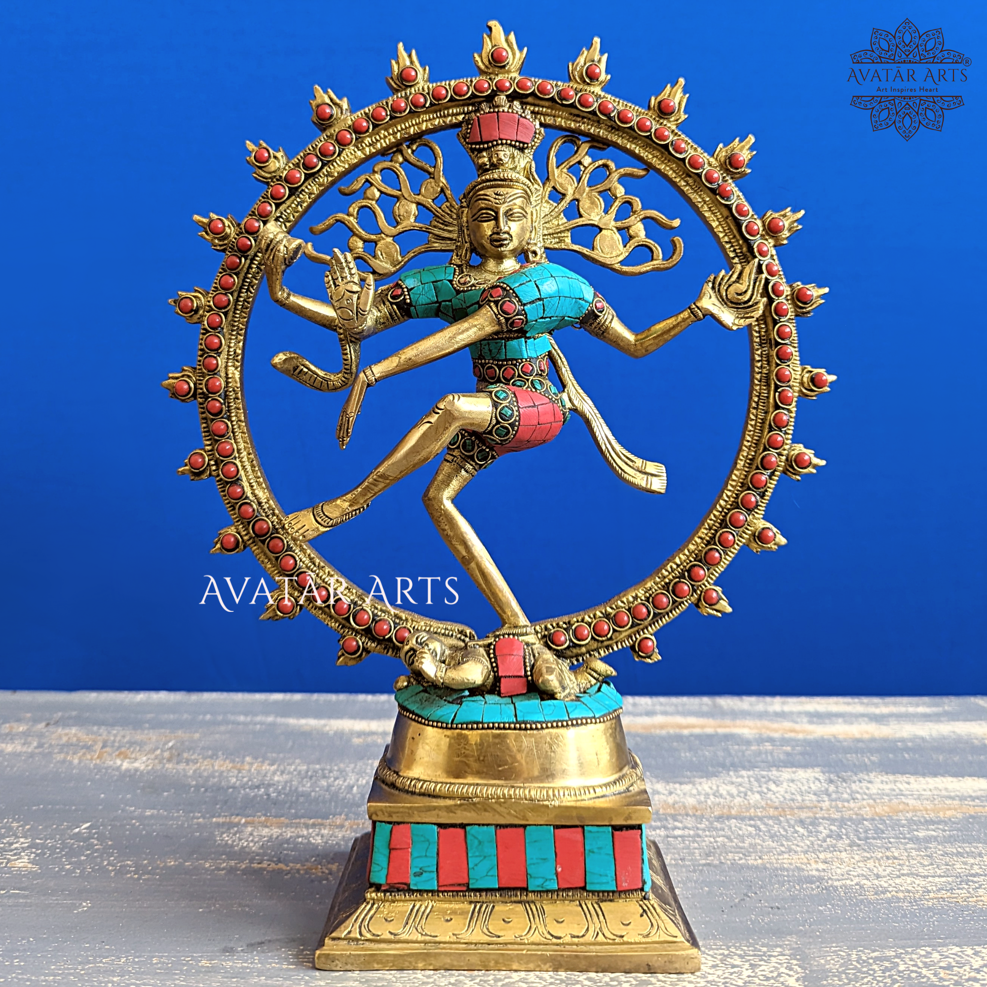 hindu god nataraja posing in front of a blackhole with event horizon ring