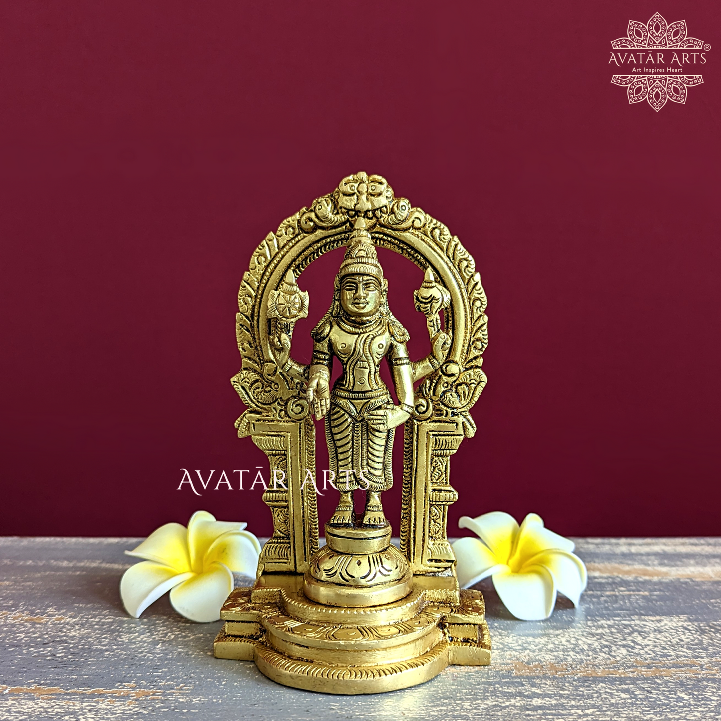 Lord Vishnu Idol with Temple Arch