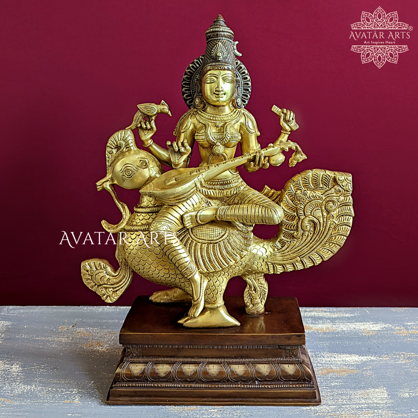 Devi Saraswati Idol in Brass