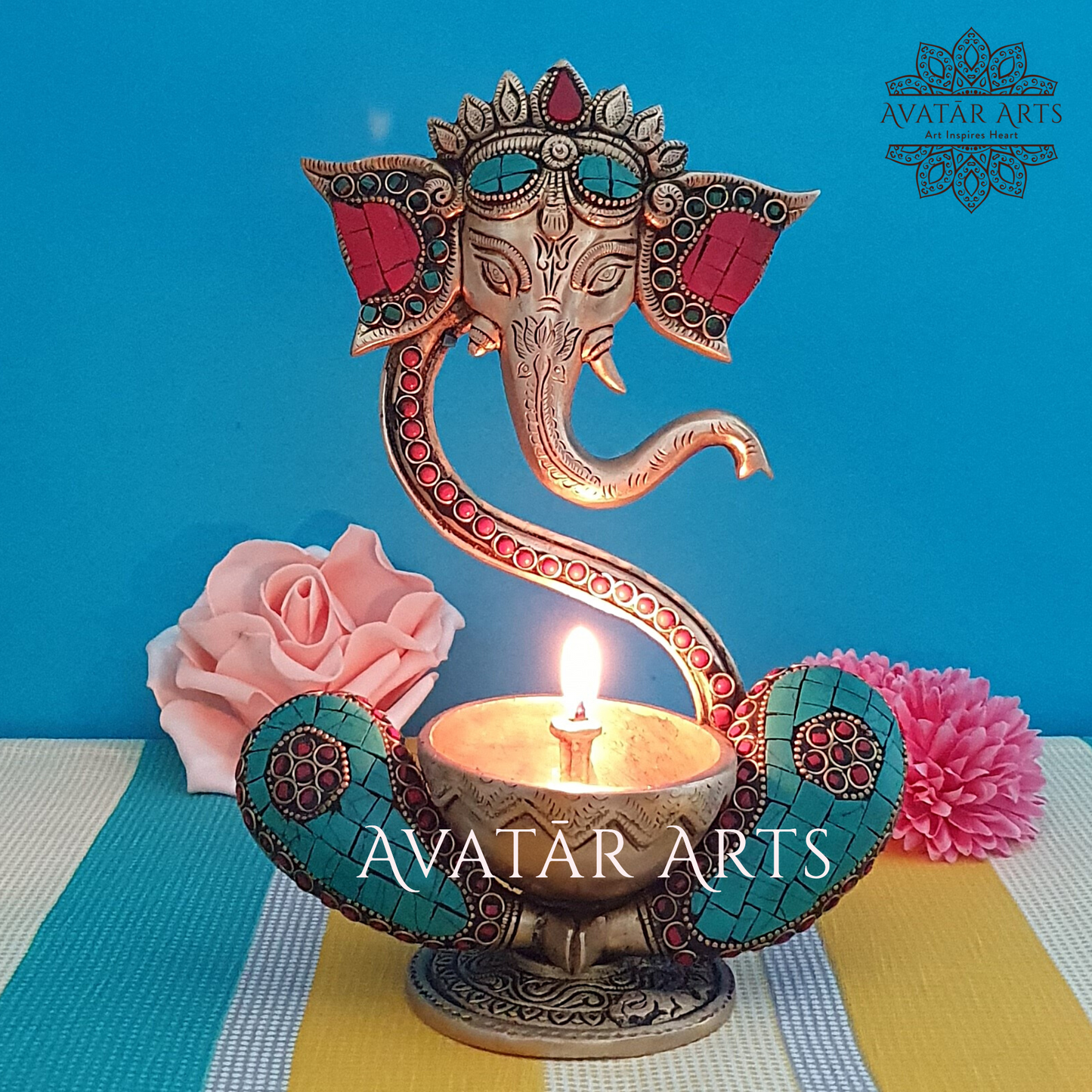 Brass Ganesha Diya