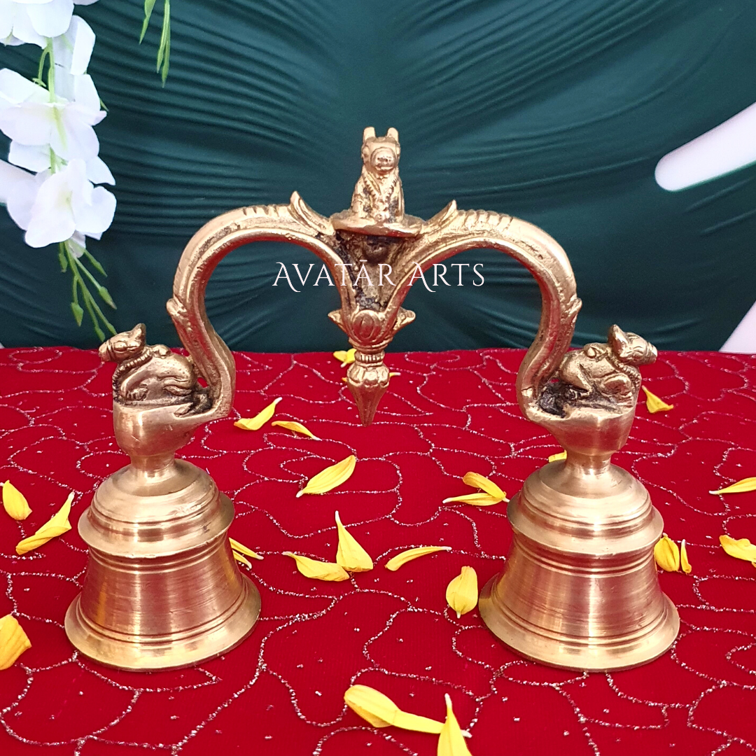 Brass Double Hand Bell for Puja