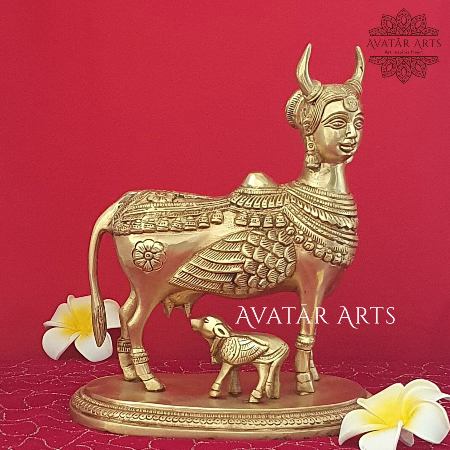 Brass Kamdhenu Cow Of Plenty