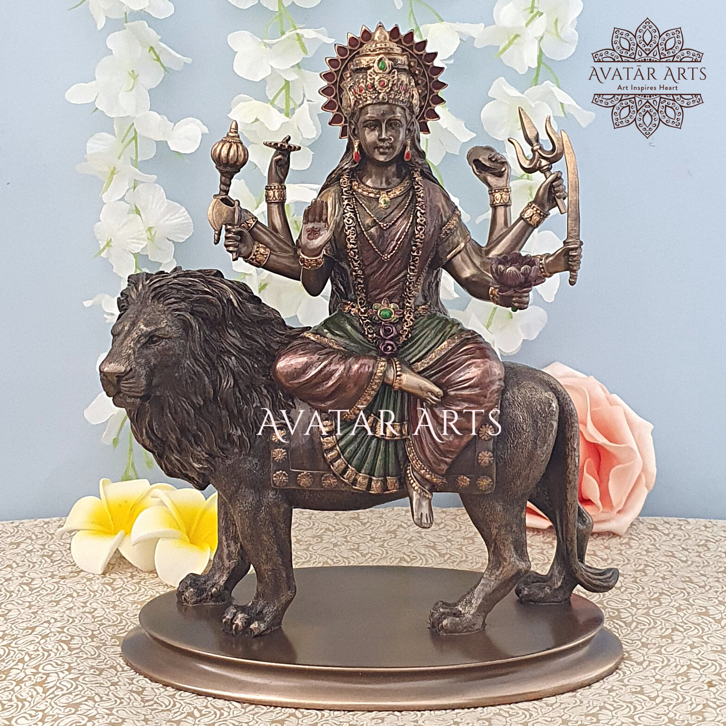 Durga Statue Sitting On Lion